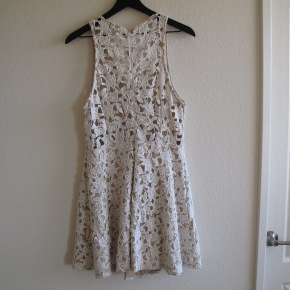 TOBI Nude White Lace Skater Dress - Picture 7 of 15